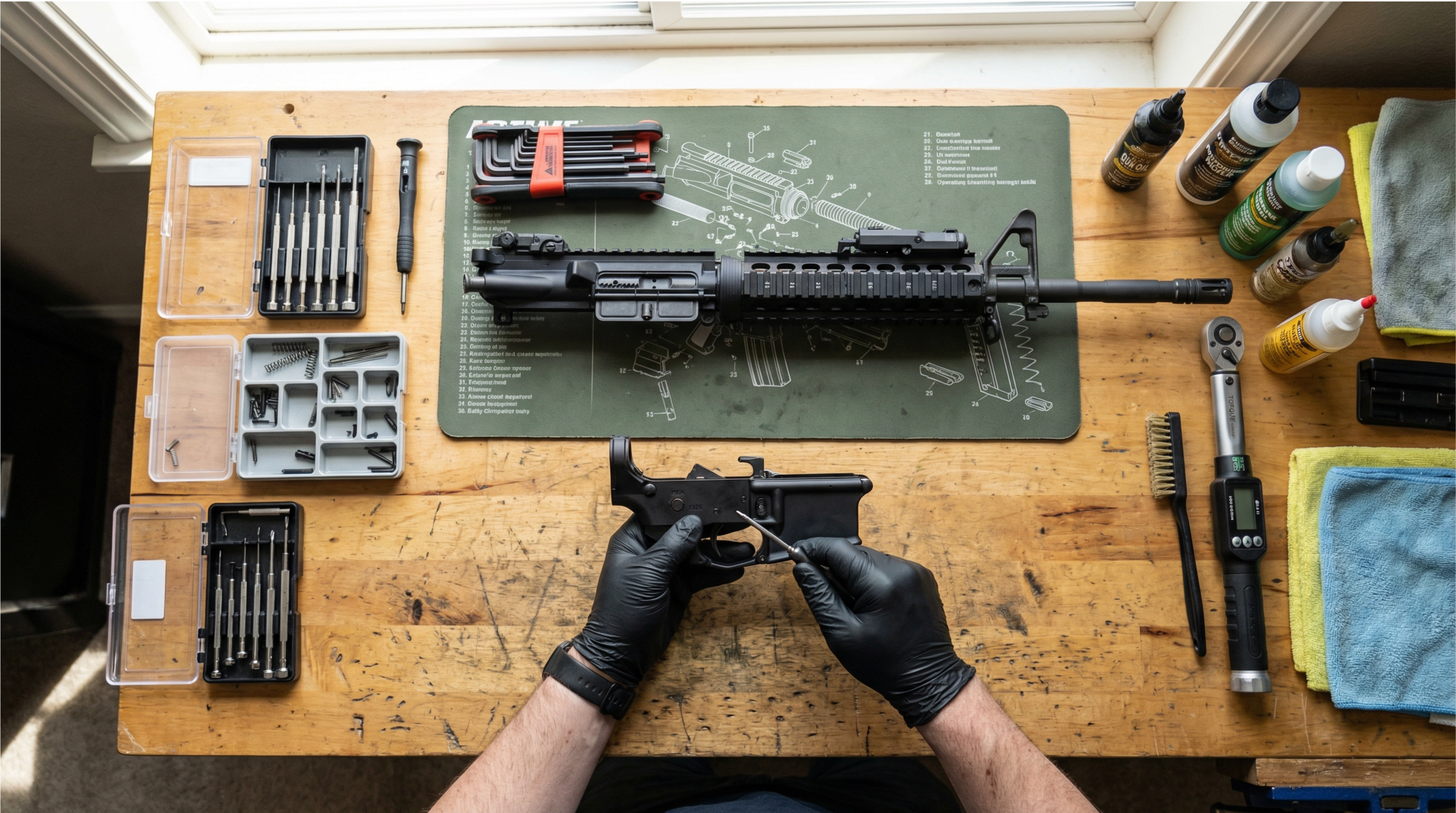 Live gunsmith workbench service documentation stream for customer transparency